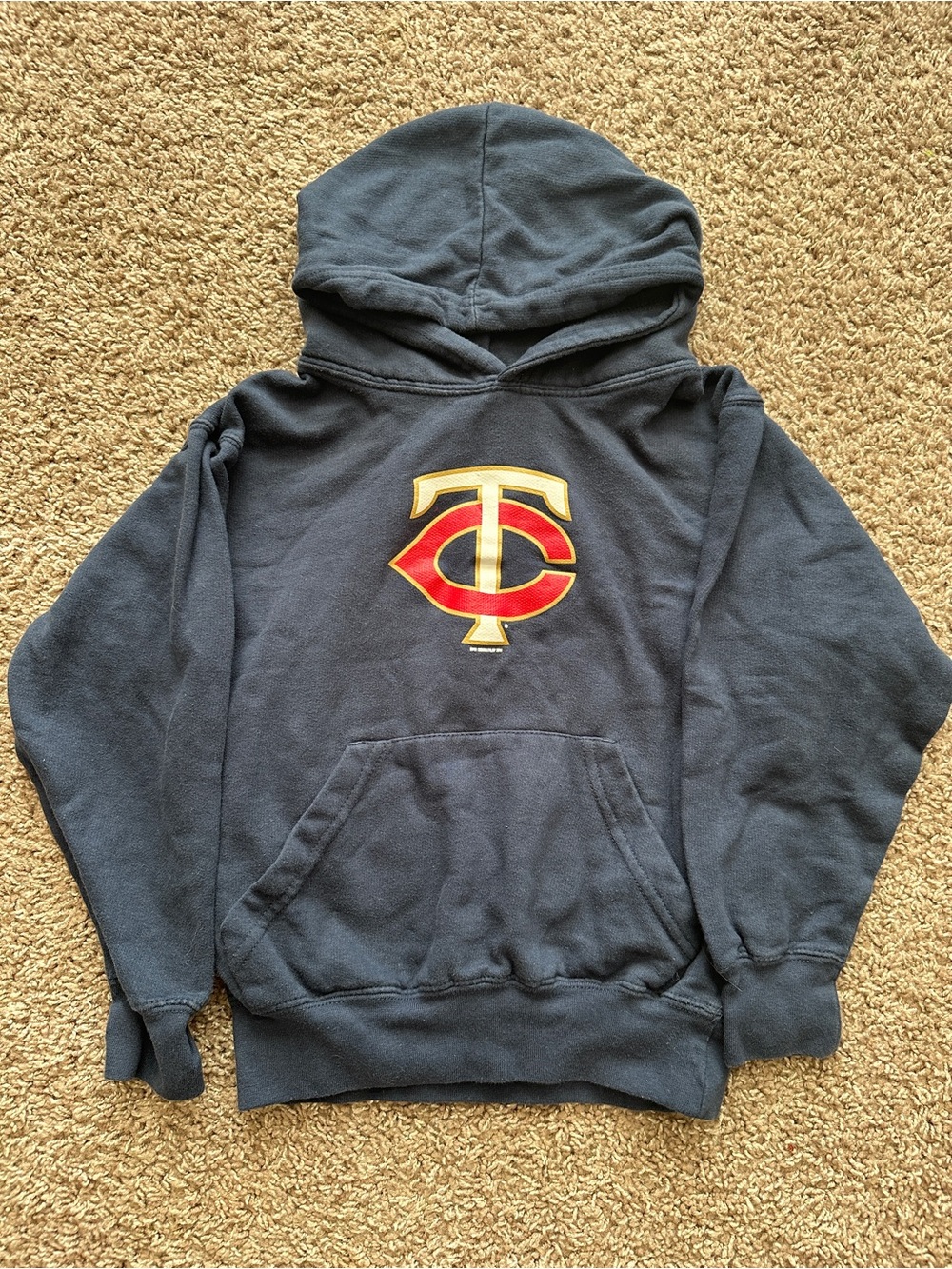 Minnesota Twins TC Logo Blue Pullover Hoodie - Youth Medium - MLB Baseball